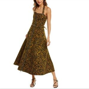 NICHOLAS Brown and Black Midi Dress